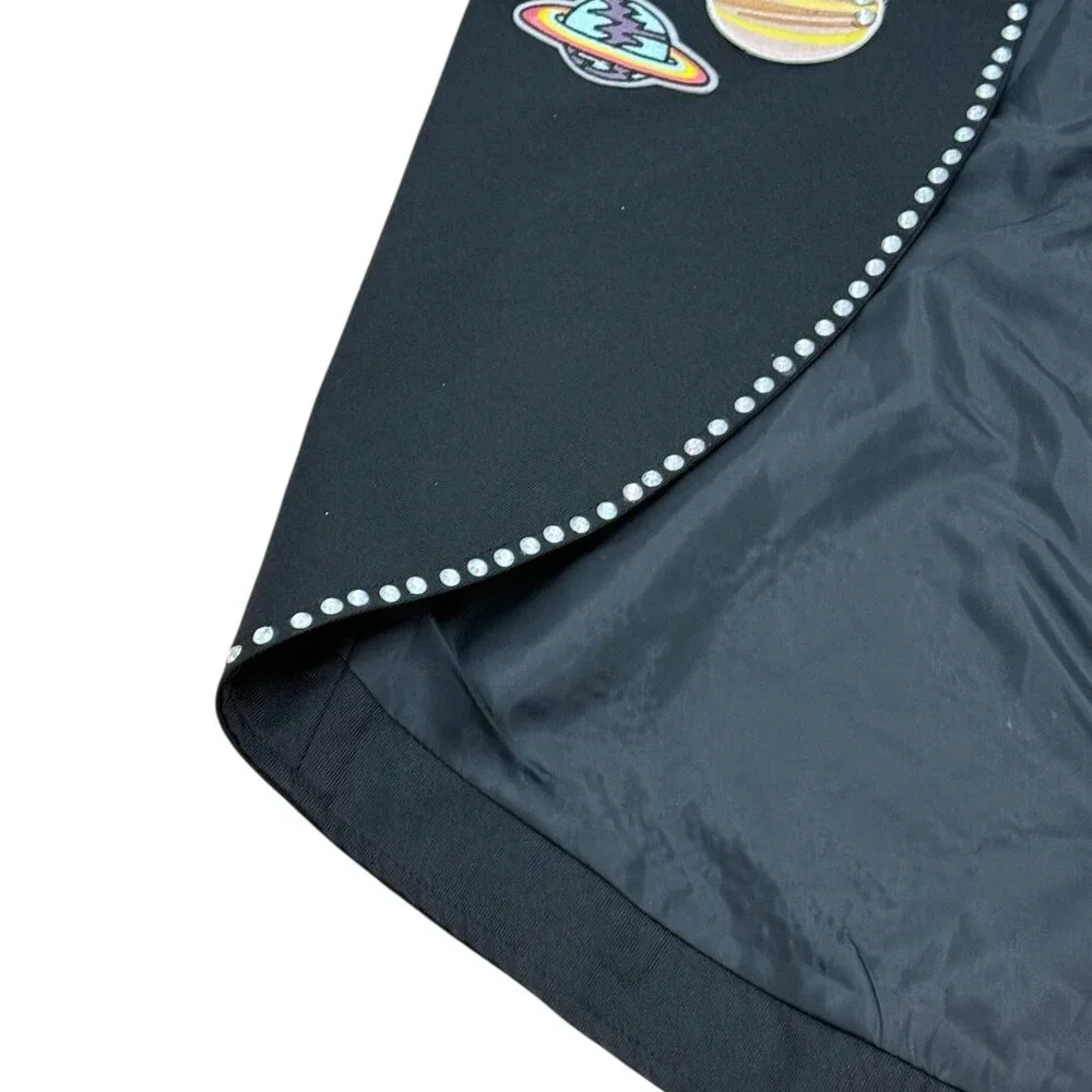 Vintage 1990s Space Appliqué Black Statement Coat - Picture 9 of 11